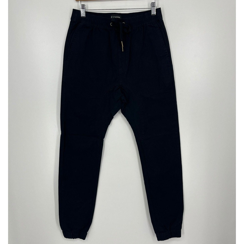 Zanerobe Mens Sureshot Jogger Pants Black Elastic Waist Size 32